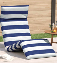 Sonnenliege Klappbar Blau und Weiß 175x54x8,5 cm Oxford-Gewebe