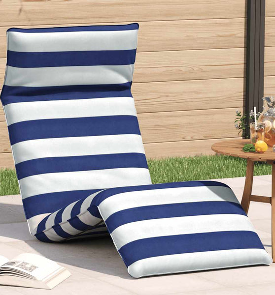 Sonnenliege Klappbar Blau und Weiß 175x54x8,5 cm Oxford-Gewebe