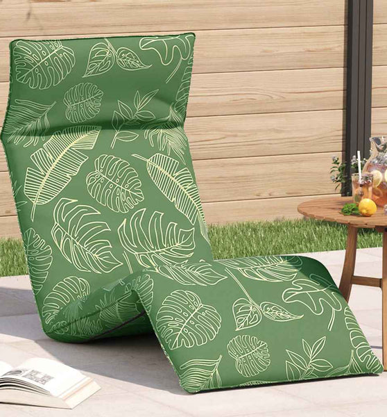 Sonnenliege Klappbar Blattmuster 175x54x8,5 cm Oxford-Gewebe