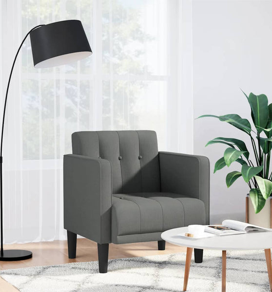 Sessel mit Armlehnen Dunkelgrau 53 cm Stoff