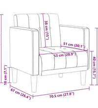 Sessel mit Armlehnen Hellgelb 53 cm Stoff