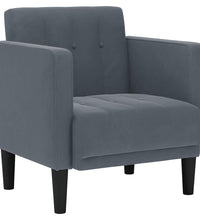 Sessel mit Armlehnen Dunkelgrau 53 cm Samt