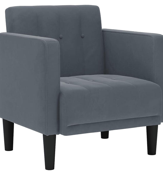 Sessel mit Armlehnen Dunkelgrau 53 cm Samt