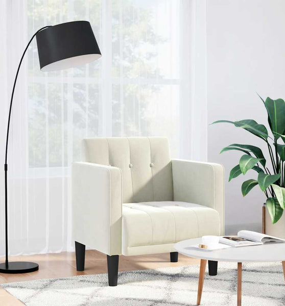 Sessel mit Armlehnen Creme 53 cm Samt