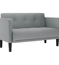 Zweisitzer-Sofa Hellgrau 111 cm Stoff