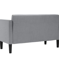 Zweisitzer-Sofa Hellgrau 111 cm Stoff