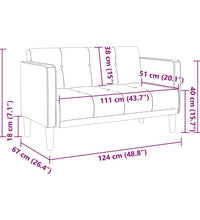 Zweisitzer-Sofa Hellgrau 111 cm Stoff