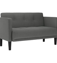 Zweisitzer-Sofa Dunkelgrau 111 cm Stoff