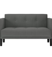 Zweisitzer-Sofa Dunkelgrau 111 cm Stoff