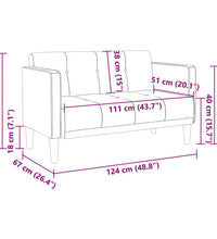 Zweisitzer-Sofa Dunkelgrau 111 cm Stoff