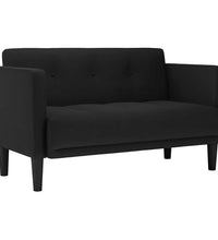 Zweisitzer-Sofa Schwarz 111 cm Stoff