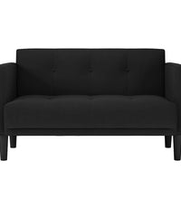 Zweisitzer-Sofa Schwarz 111 cm Stoff