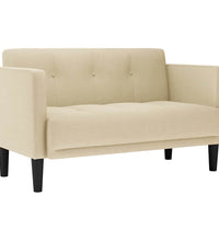 Zweisitzer-Sofa Creme 111 cm Stoff