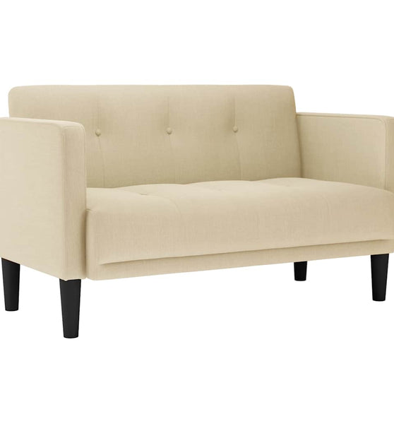 Zweisitzer-Sofa Creme 111 cm Stoff