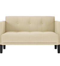 Zweisitzer-Sofa Creme 111 cm Stoff