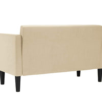 Zweisitzer-Sofa Creme 111 cm Stoff