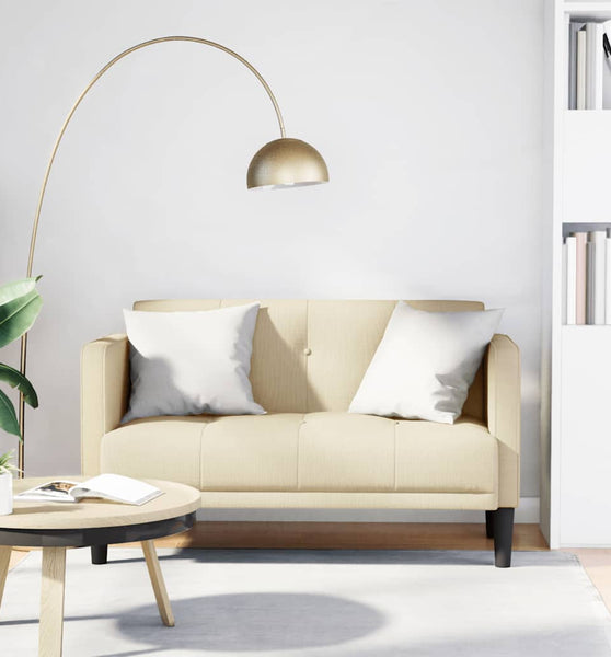 Zweisitzer-Sofa Creme 111 cm Stoff