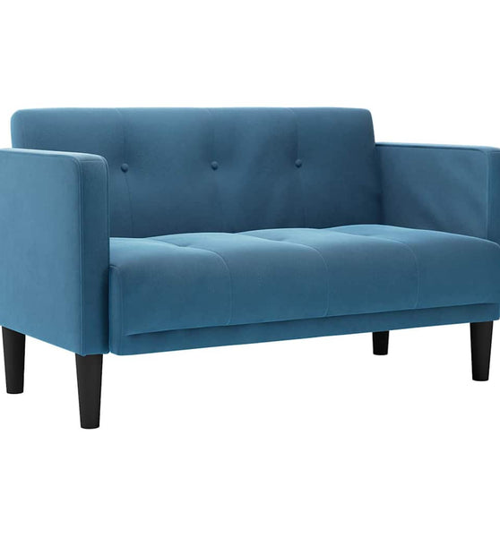 Zweisitzer-Sofa Blau 111 cm Samt