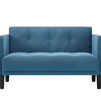 Zweisitzer-Sofa Blau 111 cm Samt