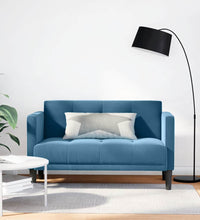 Zweisitzer-Sofa Blau 111 cm Samt