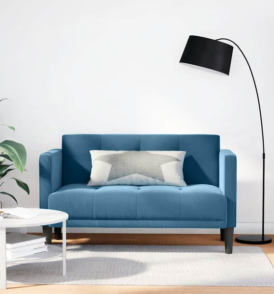 Zweisitzer-Sofa Blau 111 cm Samt