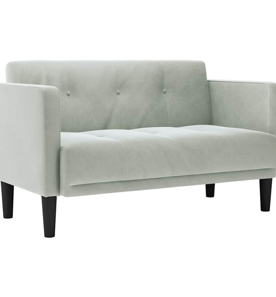 Zweisitzer-Sofa Hellgrau 111 cm Samt