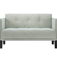 Zweisitzer-Sofa Hellgrau 111 cm Samt