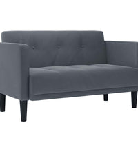 Zweisitzer-Sofa Dunkelgrau 111 cm Samt