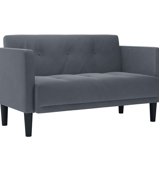 Zweisitzer-Sofa Dunkelgrau 111 cm Samt