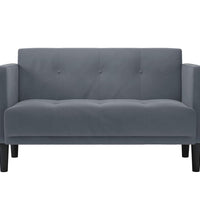 Zweisitzer-Sofa Dunkelgrau 111 cm Samt