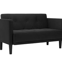 Zweisitzer-Sofa Schwarz 111 cm Samt