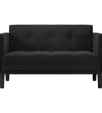 Zweisitzer-Sofa Schwarz 111 cm Samt