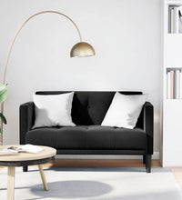 Zweisitzer-Sofa Schwarz 111 cm Samt