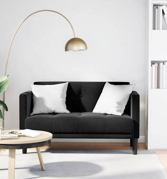 Zweisitzer-Sofa Schwarz 111 cm Samt