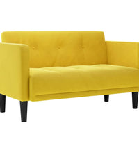 Zweisitzer-Sofa Gelb 111 cm Samt