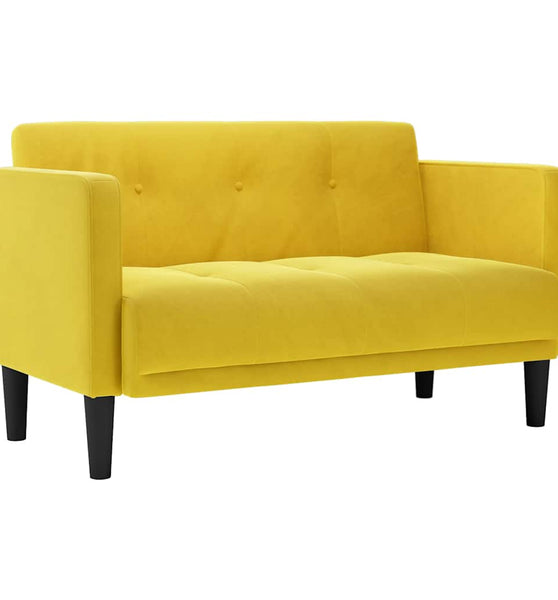 Zweisitzer-Sofa Gelb 111 cm Samt