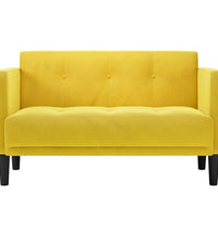 Zweisitzer-Sofa Gelb 111 cm Samt