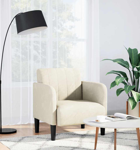 Sessel mit Armlehnen Creme 54 cm Samt