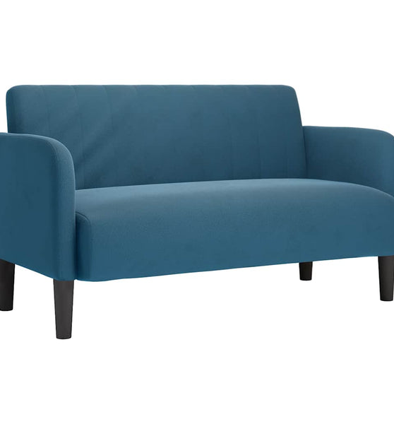 Zweisitzer-Sofa Blau 109 cm Samt