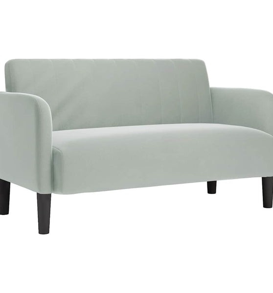 Zweisitzer-Sofa Hellgrau 109 cm Samt