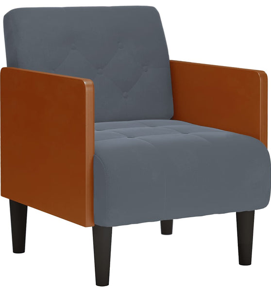 Sessel mit Armlehnen Dunkelgrau 55 cm Samt