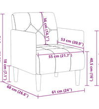 Sessel mit Armlehnen Dunkelgrau 55 cm Samt