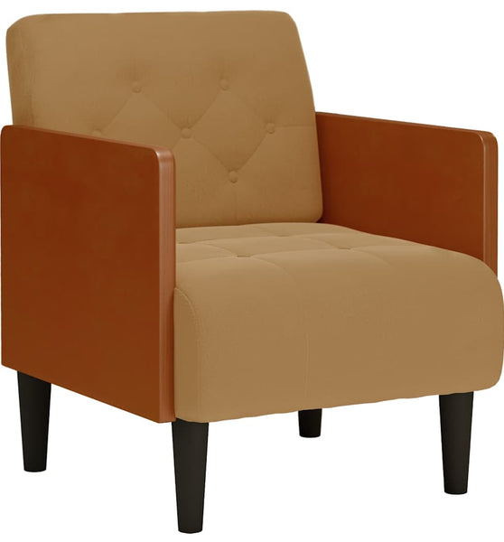 Sessel mit Armlehnen Braun 55 cm Samt