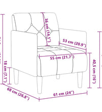 Sessel mit Armlehnen Braun 55 cm Samt