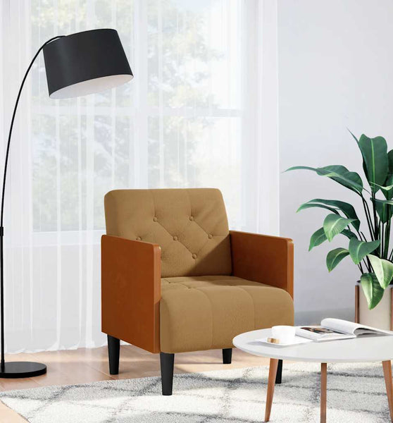Sessel mit Armlehnen Braun 55 cm Samt