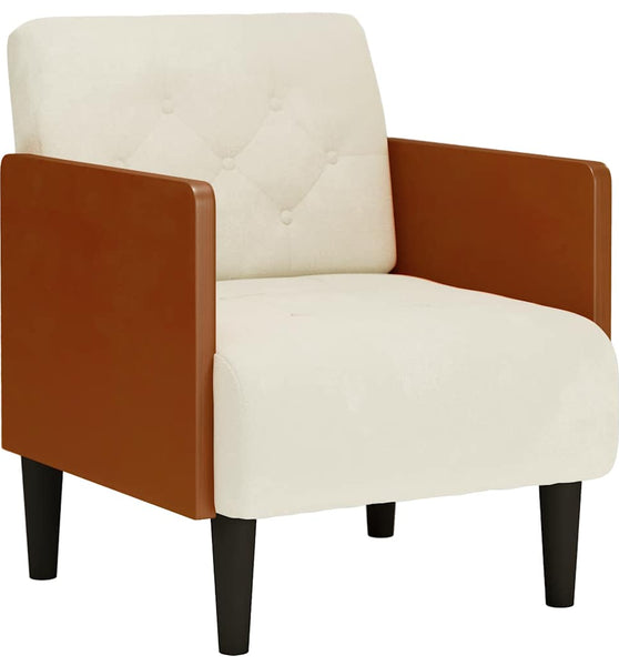 Sessel mit Armlehnen Creme 55 cm Samt