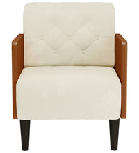 Sessel mit Armlehnen Creme 55 cm Samt