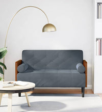 Zweisitzer-Sofa mit Nackenrollen Dunkelgrau 110 cm Samt