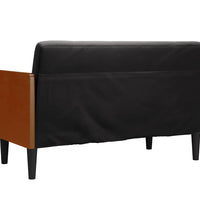 Zweisitzer-Sofa mit Nackenrollen Schwarz 110 cm Samt