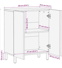 Sideboard 60x33,5x75 cm Raues Mangoholz